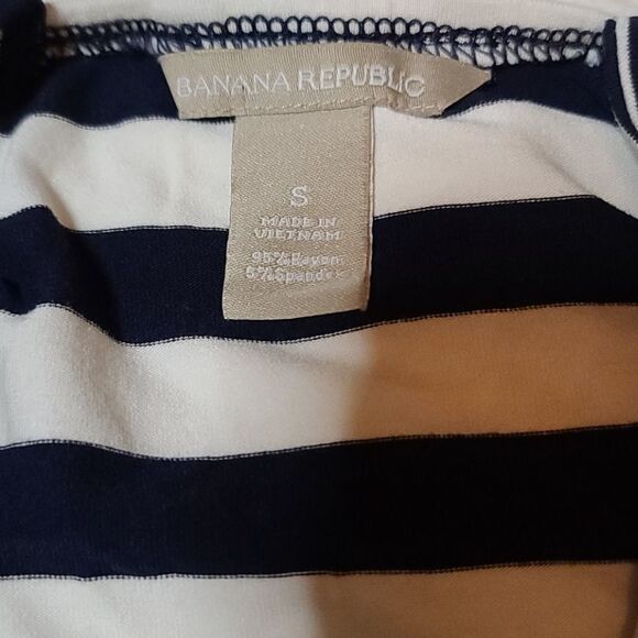 BR Navy and White Striped Top S - Picture 3 of 6